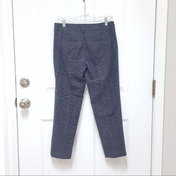 Ann Taylor Navy Eyelet Scalloped Dress Pants - Picture 3 of 5